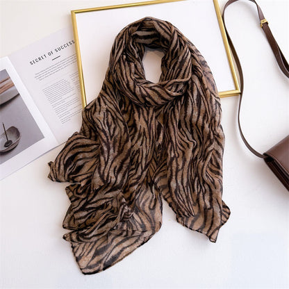 Inspiración Vintage-Foulard de Cachemira con Leopardenmuster