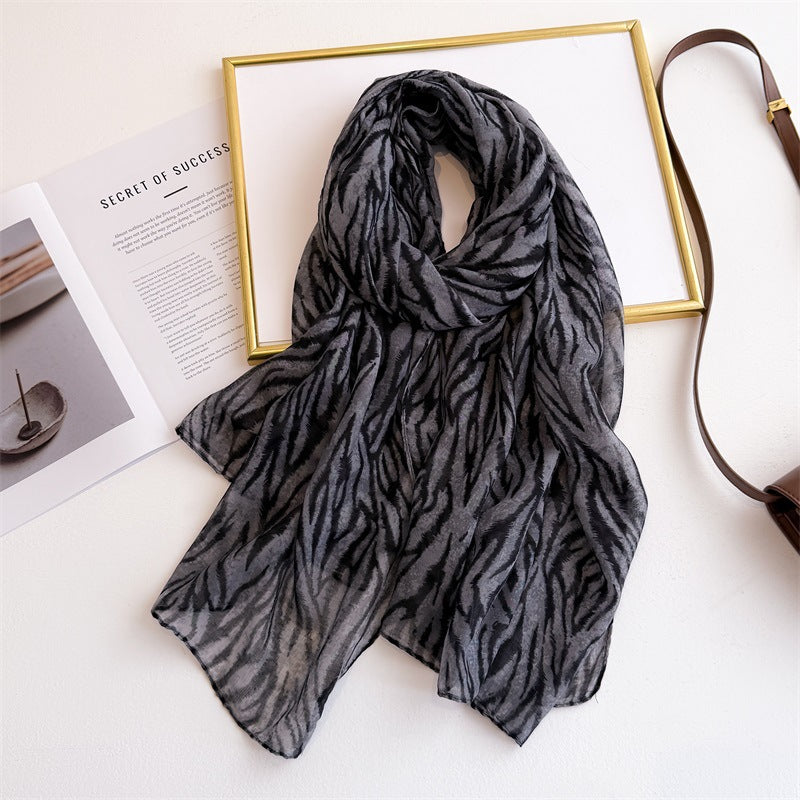 Inspiración Vintage-Foulard de Cachemira con Leopardenmuster