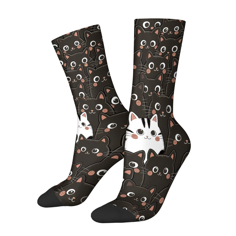 Lässige Calcetines de Hilo con Katzenmotiv
