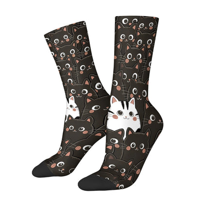 Lässige Calcetines de Hilo con Katzenmotiv