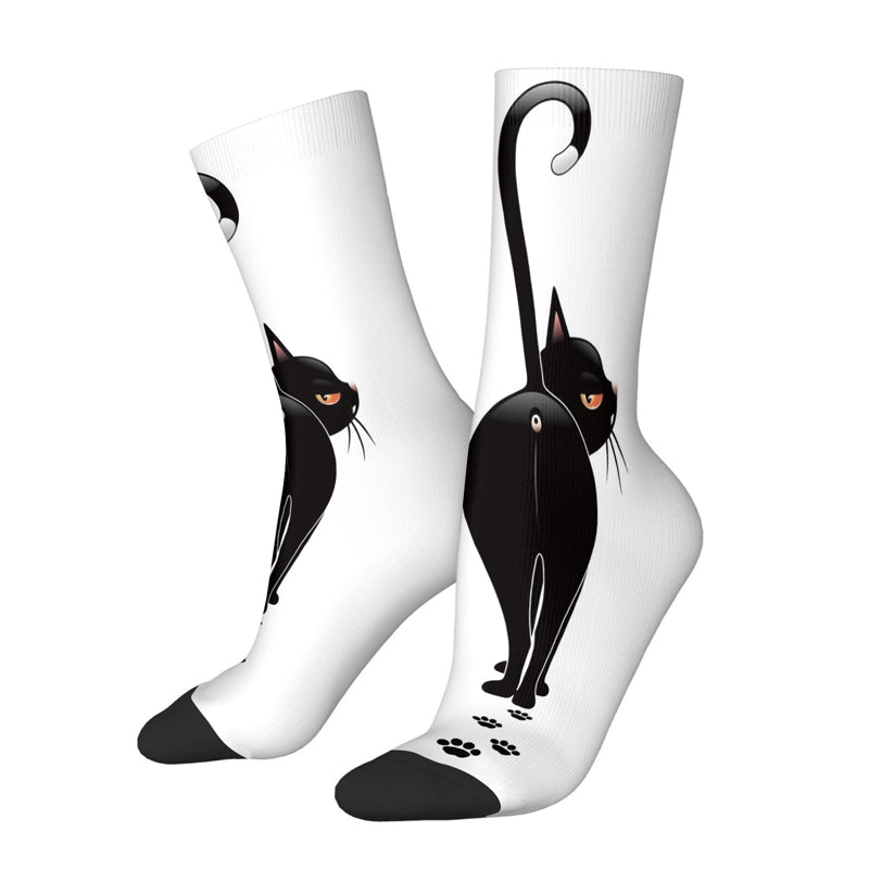 Lässige Calcetines de Hilo con Katzenmotiv