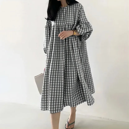 Isla Vintage Check Midi Dress