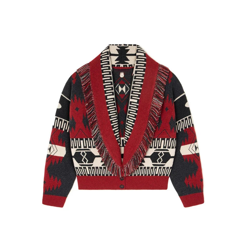 Patchwork Printed Cardigan