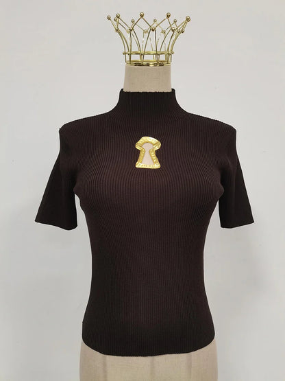 Women’s Turtleneck Buckle T-Shirt