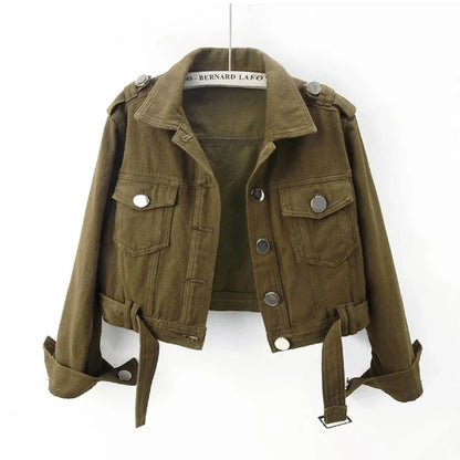 Women’s Army Green Denim Jacket