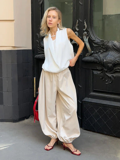 Cotton Wide Leg Pants