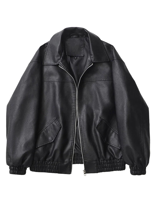 Retro Moto Faux Leather Jacket