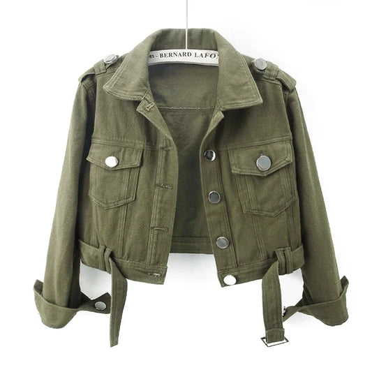 Women’s Army Green Denim Jacket