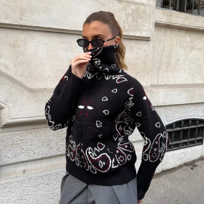 Women’s Jacquard Zip Cardigan