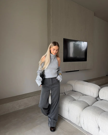 Women’s Backless Knit Turtleneck Vest