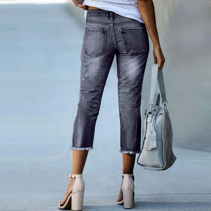 Slim Fit Distressed Denim Jeans