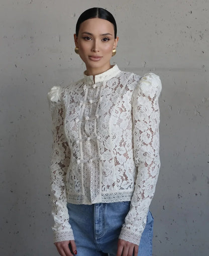 Women’s Lace Printed Blouse