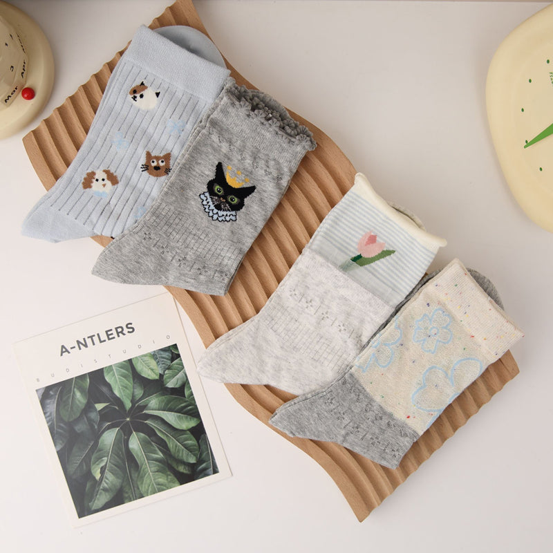 Inspiración Vintage-Freizeitsocken