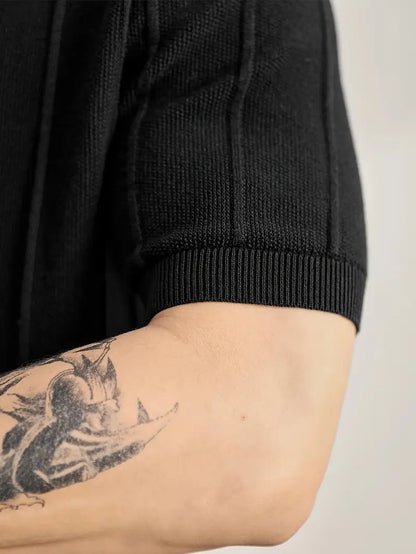 Leo Textured Knit Polo Shirt