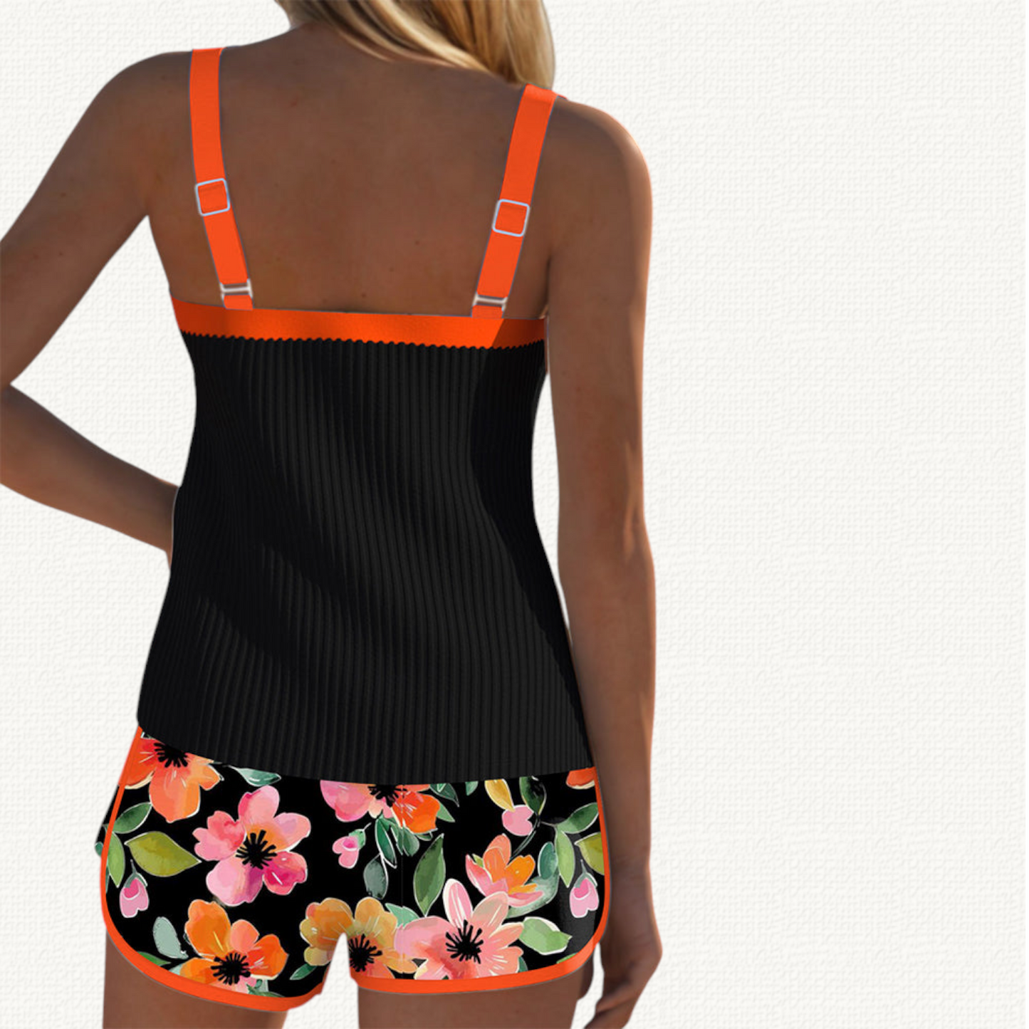 Marina | Ruffled Tankini Premium con Ruffles y Bermudas