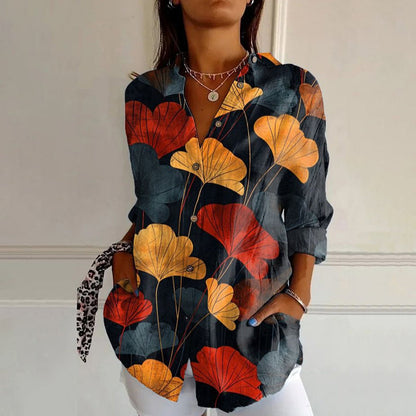 Shopie | Leaf Print Blusa
