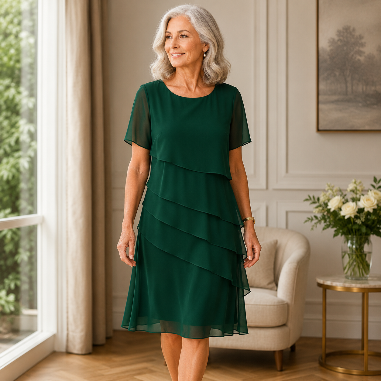 Linda | Elegant Confort Absoluto Ruffle Vestido