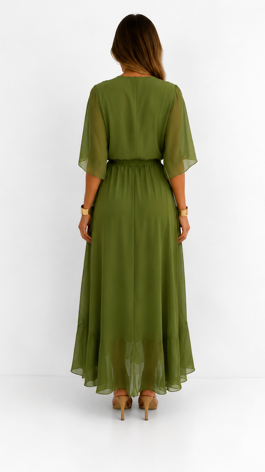 Isabelle | Elegant Chiffon Wrap Vestido Maxi
