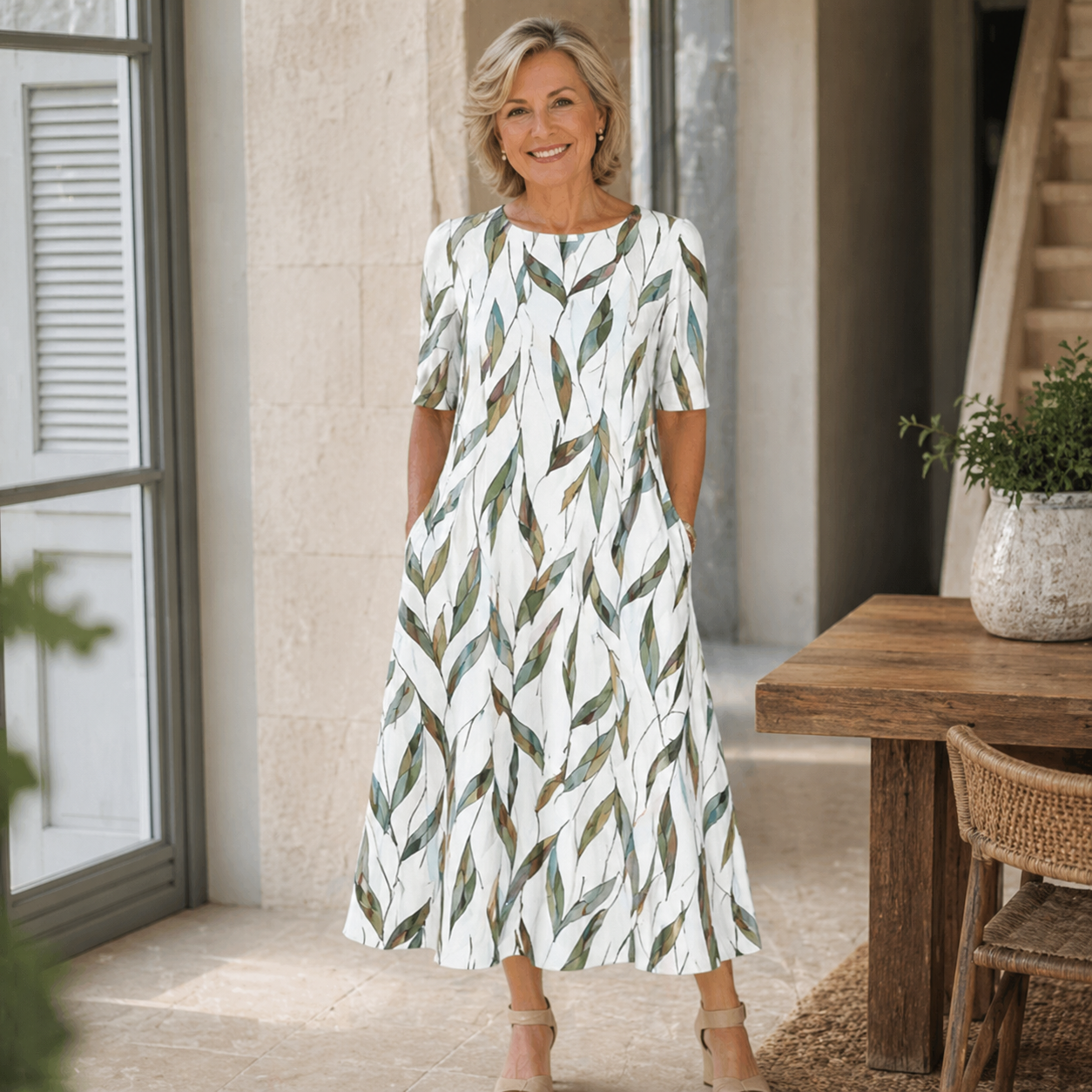 Sarah | Effortless Floral Vestido Midi