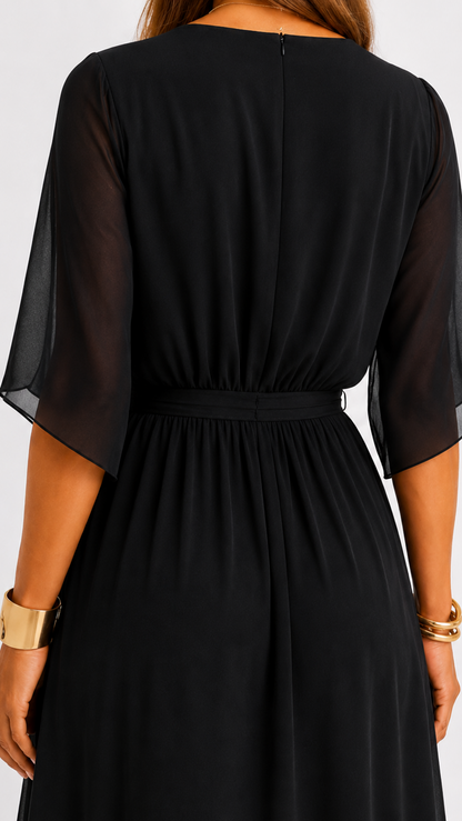 Isabelle | Elegant Chiffon Wrap Vestido Maxi