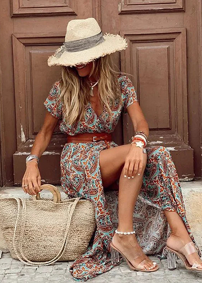 Joselin – Long Bohemian y Flowing Vestido con Belt
