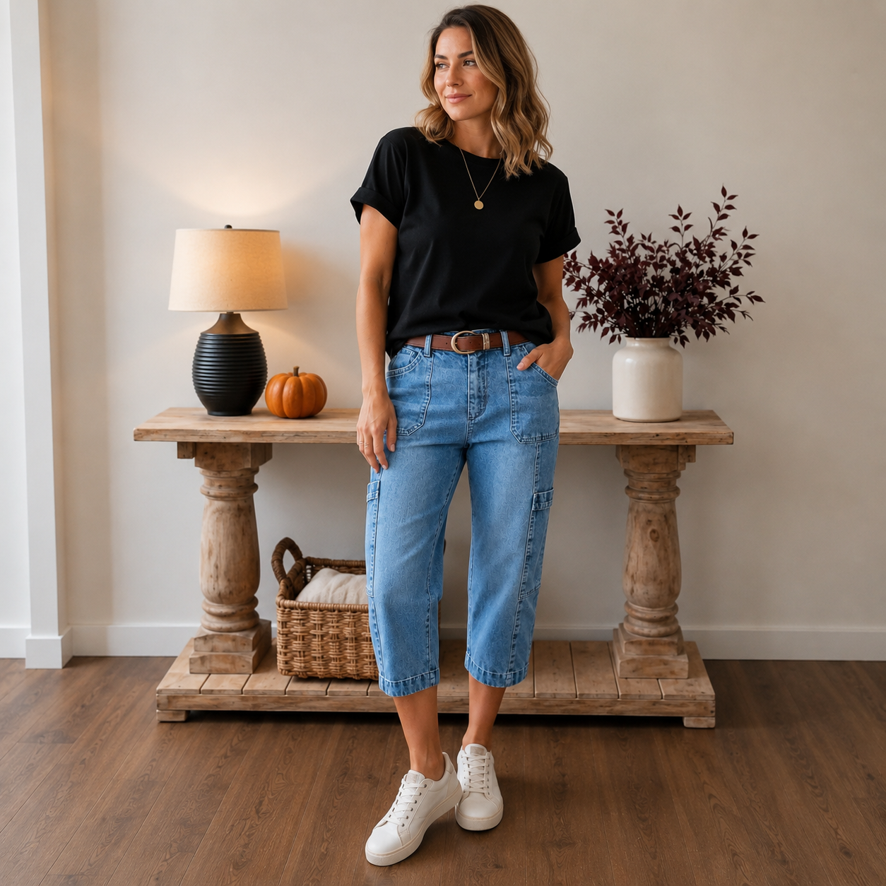 Bianca – Pantalón Denim Cargo