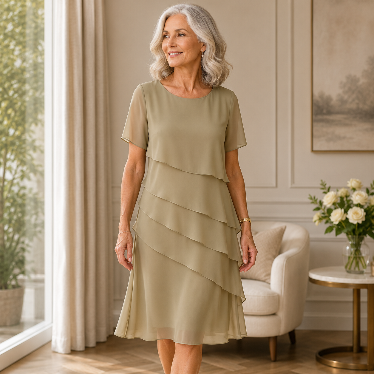 Linda | Elegant Confort Absoluto Ruffle Vestido