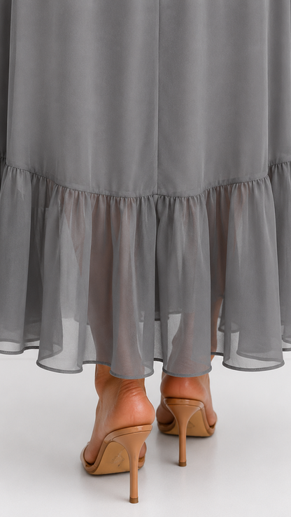 Isabelle | Elegant Chiffon Wrap Vestido Maxi