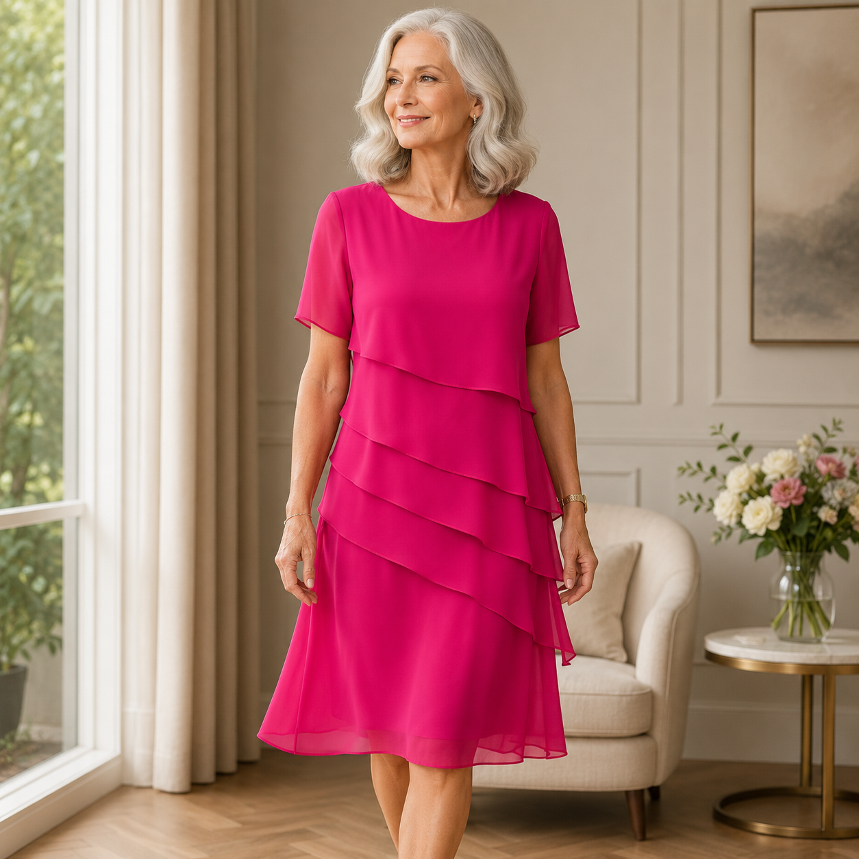 Linda | Elegant Confort Absoluto Ruffle Vestido