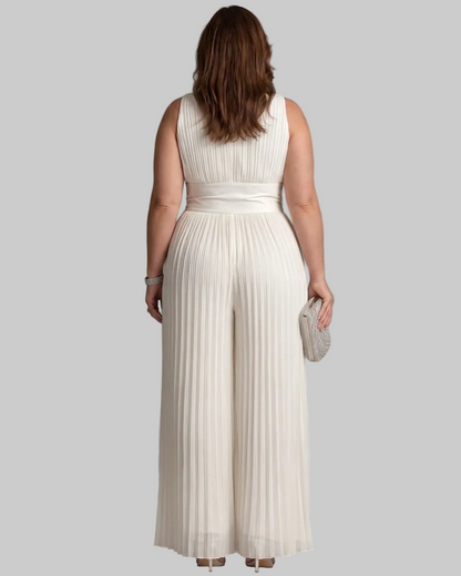 Zakira | Pleated Halter Neck Wide Leg Mono Silhouette