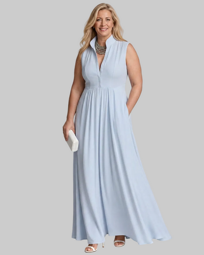 Virelia | Sleeveless Collared Flowing Wide Leg Mono Silhouette