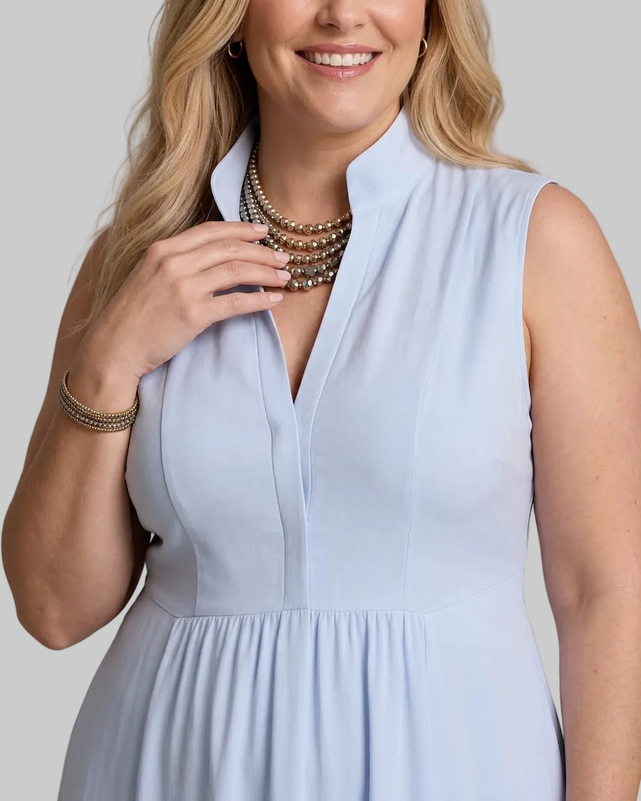 Virelia | Sleeveless Collared Flowing Wide Leg Mono Silhouette