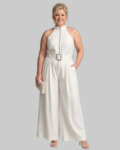 Astrielle | Belted High Neck Wide Leg Sleeveless Mono Silhouette
