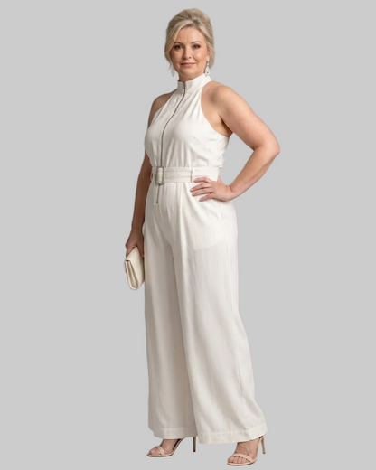 Astrielle | Belted High Neck Wide Leg Sleeveless Mono Silhouette