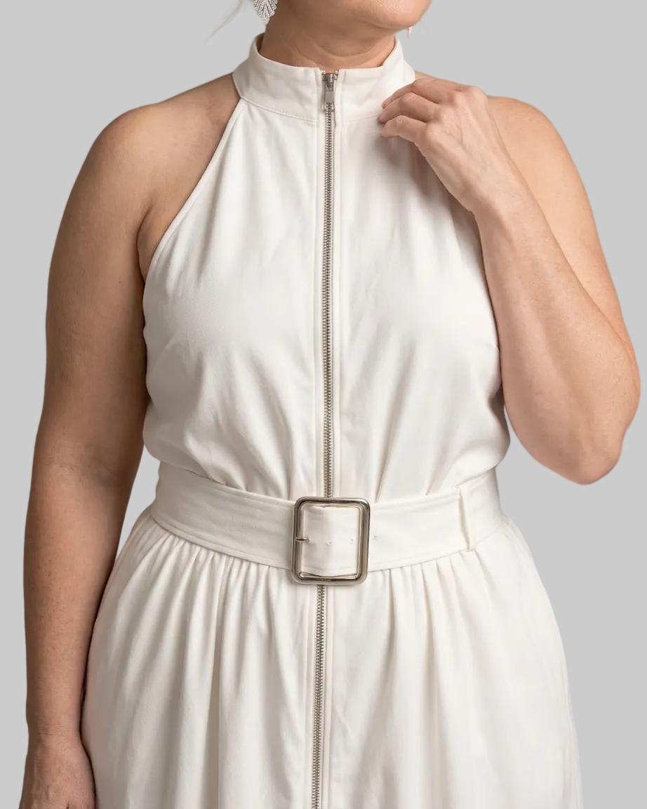 Astrielle | Belted High Neck Wide Leg Sleeveless Mono Silhouette