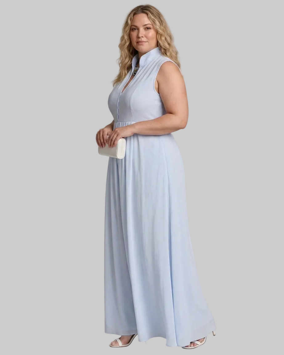 Virelia | Sleeveless Collared Flowing Wide Leg Mono Silhouette