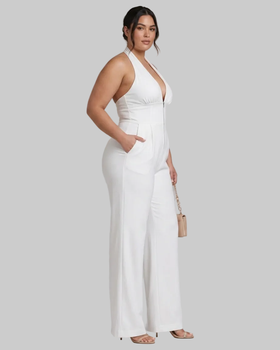 Nymera | Halter Neck Wide Leg Sleeveless Mono Silhouette