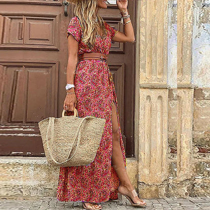 Joselin – Long Bohemian y Flowing Vestido con Belt