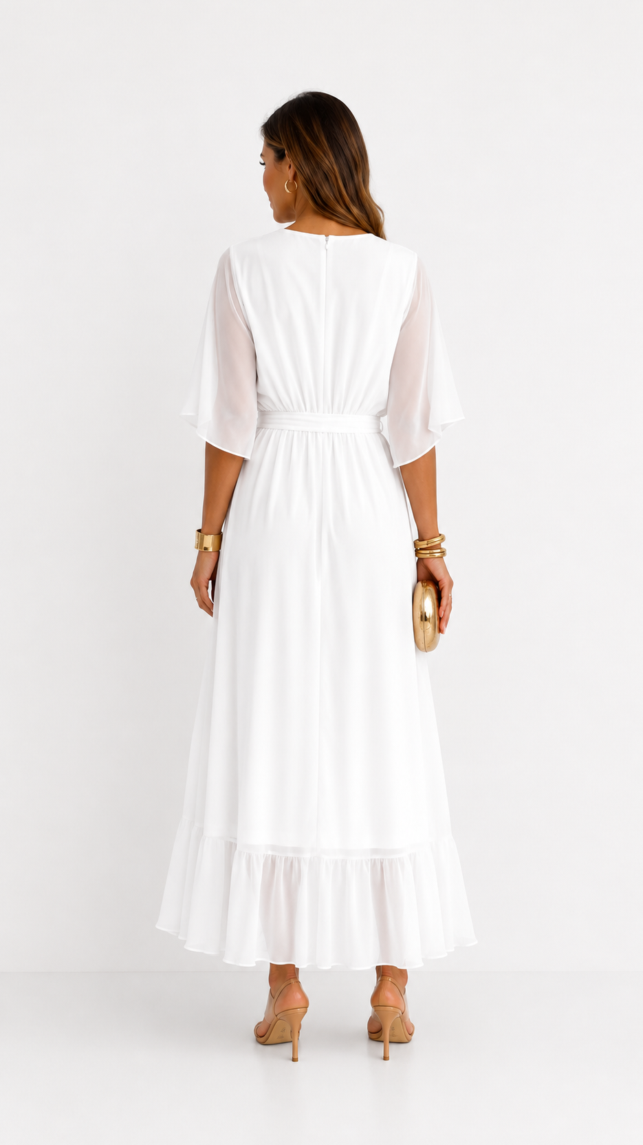 Isabelle | Elegant Chiffon Wrap Vestido Maxi