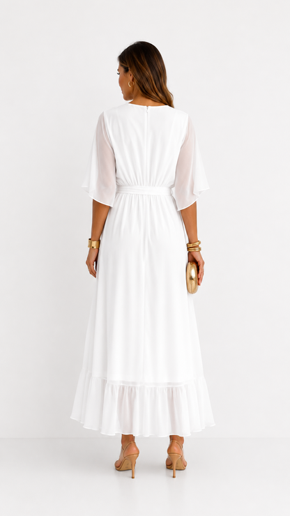 Isabelle | Elegant Chiffon Wrap Vestido Maxi