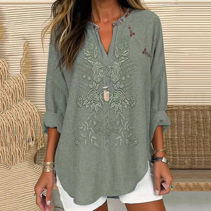Inspiración Vintage Floral Print Blusa